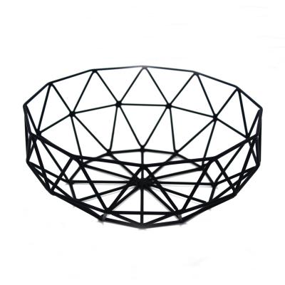 China Sustainable Customized Mini Diamond Storage Metal Fruit Bowl Basket for sale