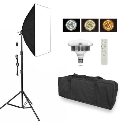 China Photographic Softbox Light Kit Lighting Set With 3000K-5500K Bicolor Dimmable LED Studio Continuous Lighting Equipment 50cm*70cm for sale