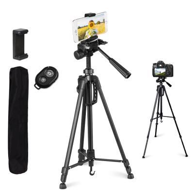 China PORTABLE Cell Phone Camera Tripod with Travel Bag Wireless Remote and Phone Holder Compatible with All Projector, Webcam, Spotting Scopes for sale