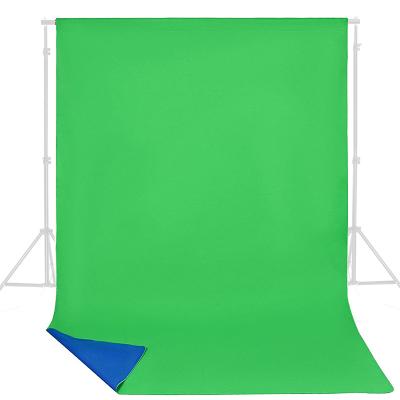 China SOLID COLOR 6.6 x 10ft Photography Backdrop Background Chromakey Green / Polyester-Cotton 2-in-1 Backdrop Blue Screen For Video Photo Studio for sale