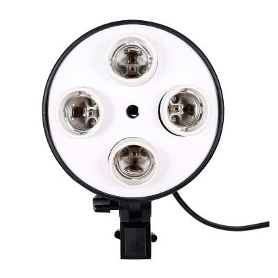 China 4-in-1 E27 Socket Splitter Light Lamp Bulb Adapter Base Base Umbrella Holder with Two On/Off Switches Control for Photo Studio DT-50 for sale