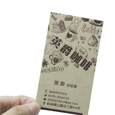 China Elegant Business Gift Thick Fancy Paper Design Embossing Solon Cafe Business Cards With Logo Custom for sale