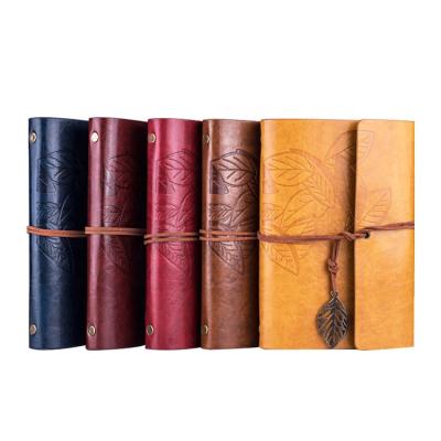 China Hot Sale Vintage Spiral Mini Pocket Genuine Leather Cover Travelers Notebook With Single Inside Page for sale