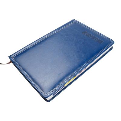 China Customizable Leather Hardcover Book Planner Notebooks with Bookmark String for sale