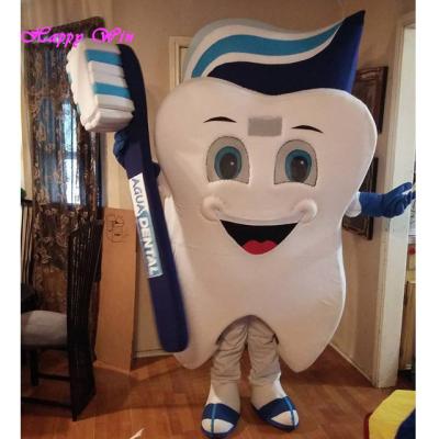 China Custom Gift Soft Plush Tooth Mascot Costume Unisex Adult Tooth Mascot for sale