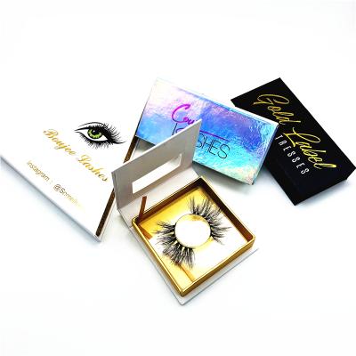 China Natural Soft Box Long 25MM 3D Mink Eyelash Lashes Custom Eyelash Packaging for sale