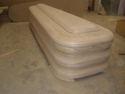 China Spanish solid wood coffin S003, wooden casket, unfinished coffin paulownia coffins for sale