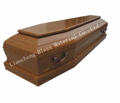 China European style solid wooden coffin for sale