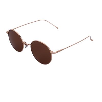 China High quality ultra light vintage metal circle sunglasses fashion import retro titanium sunglasses for sale