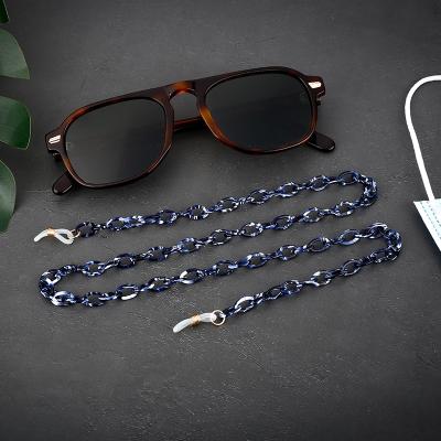 China Retro Non-slip Accessories Lanyard Eye Glasses Chain Mate Blue Fashion Chain High Quality Acetate Glass for sale