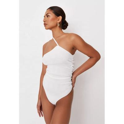 China Wholesale Hot Selling Lady White Sexy QUICK DRY One Shoulder Full Bodysuits For Women Boutique Clothing for sale