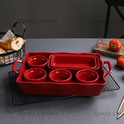 China Sustainable Wholesale Custom Printed Kitchenware From Amazon China Cake Baking Ceramic Bakeware Sets for sale