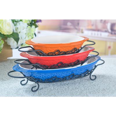 China Hot Selling Viable Factory Wholesale Ceramic Glaze Pie Molds Set With Rack for sale