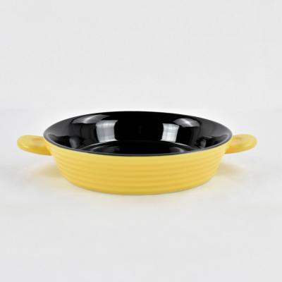 China Sustainable Quality Assurance Oven Safe Pastry Pizza Baking Round Ceramic Pie Pan for sale