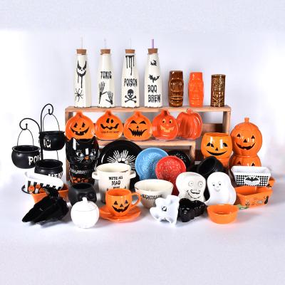 China Viable Wholesale Halloween Pumpkins Series Appearance Decoration Ceramic Tableware Factory Price for sale