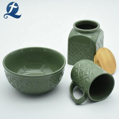 China Custom Ceramic Cup Sustainable Pot Bowl Household Stoneware Tableware for sale