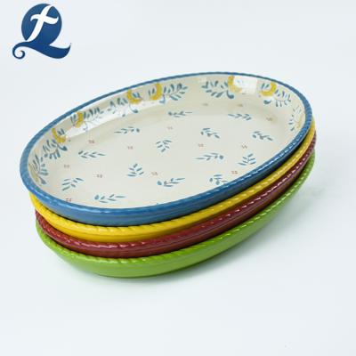 China Custom Sustainable Color Ellipse Decorative Ceramic Hand Dish for sale