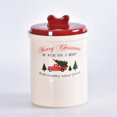 China Lid Christmas Custom Design Ceramic Porcelain Storage Candle Jar With Lid for sale