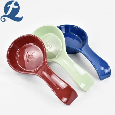 China Wholesale Price Durable High Quality Colorful Stoneware Ceramic Spoon Set for sale