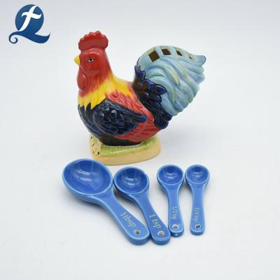 China China Sustainable Unique Design Rooster Shape Ceramic Spoon Holder For Decoration for sale