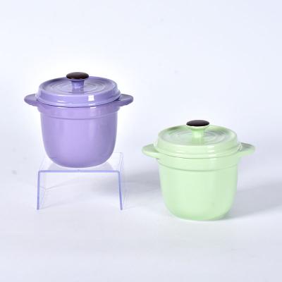 China Amazon Sustainable High Quality Ceramic Oven Safe Cookware Colorful Mini Microwave Small Casserole for sale