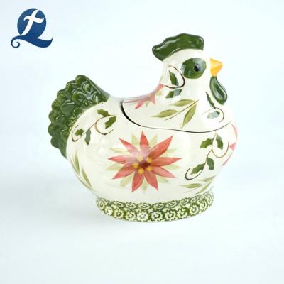 China Hot Sale Eco-Friendly Cute Custom Home Decor Rooster Shape Ceramic Coin Bank for sale