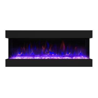 China Modern Luxury Luxstar 60 Inch Glass Electric Fireplace 3 Sided Recessed Mounted Decorative Led Electric Fireplaces Heater For Sale for sale