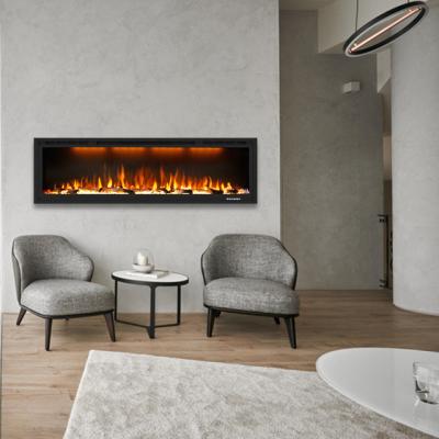 China Hotel Luxstar 60 Inch 3D Home Mounted Fireplace Used As Part Of The Wall With Electric Flame Effect Realistic Wall Fireplace for sale