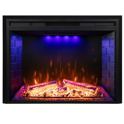 China Hotel Luxstar Indoor 33 Inch Classic Electric Fireplace Heaters With Led Light Fireplace Realistic Sound Of Burning for sale