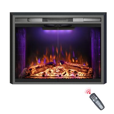 China Hotel Luxstar 36 Inch Led Flame Fireplace Indoor Electric Heaters With Adjustable Flame Brightness 1-9 Timer Remote Control for sale