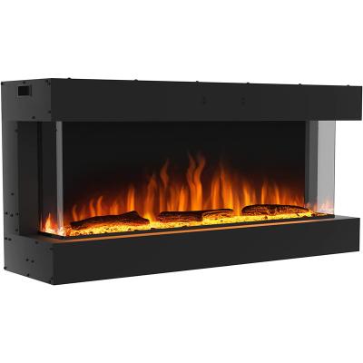 China Modern Luxury Luxstar 54 Inch Electric Fireplace Decor Flame LED Recessed Indoor 3 Sided Wall Mounted Electric Fireplace Built In Heaters for sale