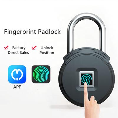 China Small Zinc Alloy Outdoor Waterproof Biometric Fingerprint Disc Padlock Door Lock for sale