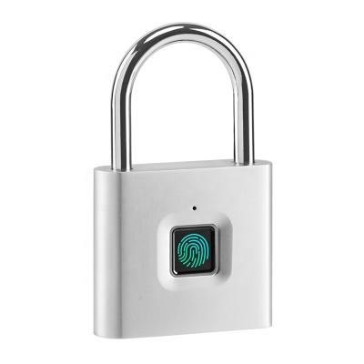 China Modern Boxing Outside USB Keyless Rechargeable Zinc Alloy Fingerprint Smart Padlock for sale