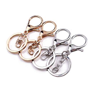 China Fashionable Wholesale Custom Lobster Clasp Metal Key Chain Accessories Jewelry Factory DIY Three-Piece Set for sale