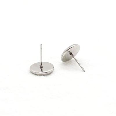 China Simple DIY jewelry accessories simple stainless steel flat bottom earrings can be glued pieces can be used as earrings for sale