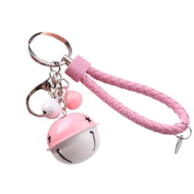 China Fashionable.Popular.Ladies Jewelry Accessories Wholesale Braided Leather Rope Bell Men's Creative Key Chain Pendant Men's and Women's Car Bag Pendant for sale