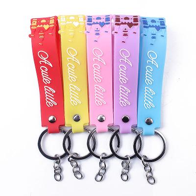 China Factory Direct Sales DIY Jewelry Accessories Girl's Key Chain 2cm*14cm Creative Soft Leather Bag Doll Car Rope English Alphabet 2cm*14cm for sale