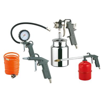 China W-2000A5-S 5PCS Air Tool Kit With Suction Spray Gun Double Blister With Washing Blowing Inflating Gun for sale