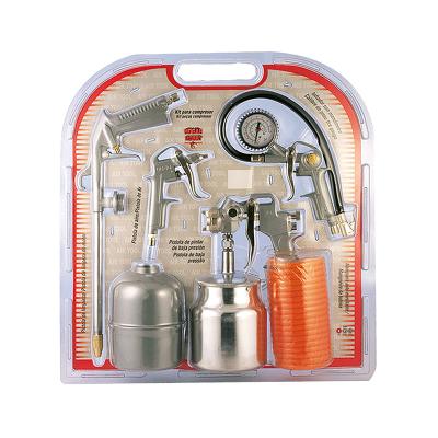 China 5PCS Air Tool Kit With Suction Spray Gun Double Blister With Washing Blowing Inflating Gun for sale