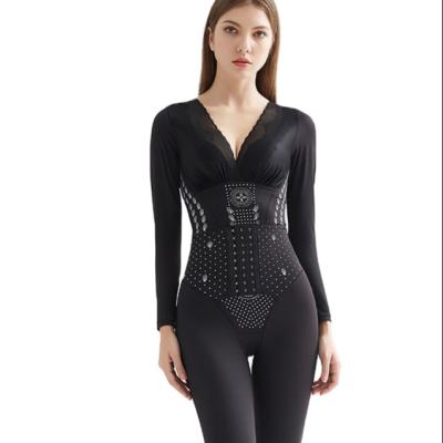 China Bodyshaper Antibacterial Postpartum Long Sleeve One Piece Women Clear Belly Support Chest Body Waist Lift Hip Crotch Buttoned Pants for sale