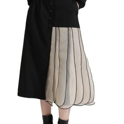 China Autumn And Winter Vintage Asymmetrical Blocking Half Skirt Women's Half Skirt Women's Anti-Static Black Suit Skirt 2052 Color for sale