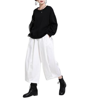 China Factory Hot Selling Cotton QUICK DRY Custom Casual Canvas Women Pants Wide Leg Women Pants 1563 for sale