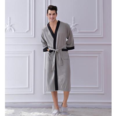 China Wholesale KL1806 Hotel Pavilion Sauna Home Contrast Color Cotton Waffle Bathrobe Nightgown QUICK DRY for sale