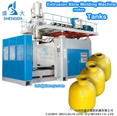 China Large-huge tanks extrusion blow molding machine for drums, fuel tanks, IBC containers for sale