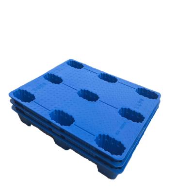 China Eco-friendly Blue HDPE Blow Molding Pallet Plants Plastic Pallet 1200*1000*150 for sale