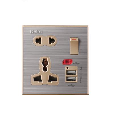 China Universal Usb Wall Socket Naling High Quality Residential / Multipurpose Multi Socket With PC Base for sale