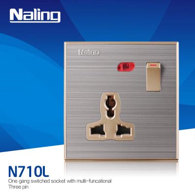 China Naling quality products South Africa 250v 13A standard wall switch residential/general purpose grounding electrical socket for sale