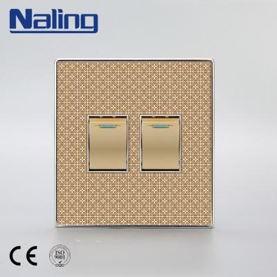 China Acrylic+Pc Base Naling China Brand 86*88mm 2 Gang Electric Modern Wall Switch For Home for sale