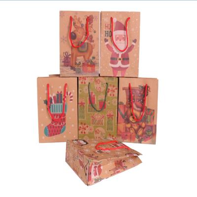 China Wholesale Cheap Recyclable Christmas Kraft Paper Bag For Christmas Gift Bags Logo Christmas Gift Bags Navidad de christmas bolsas de regalo de presents for sale