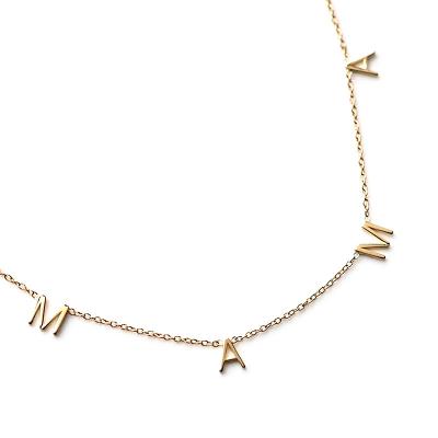 China CLASSIC High Quality Gold Plated Necklaces Women Jewelry Mom Necklaces Jewelry Copper Thanksgiving Day Letter Suowei Free Sample for sale